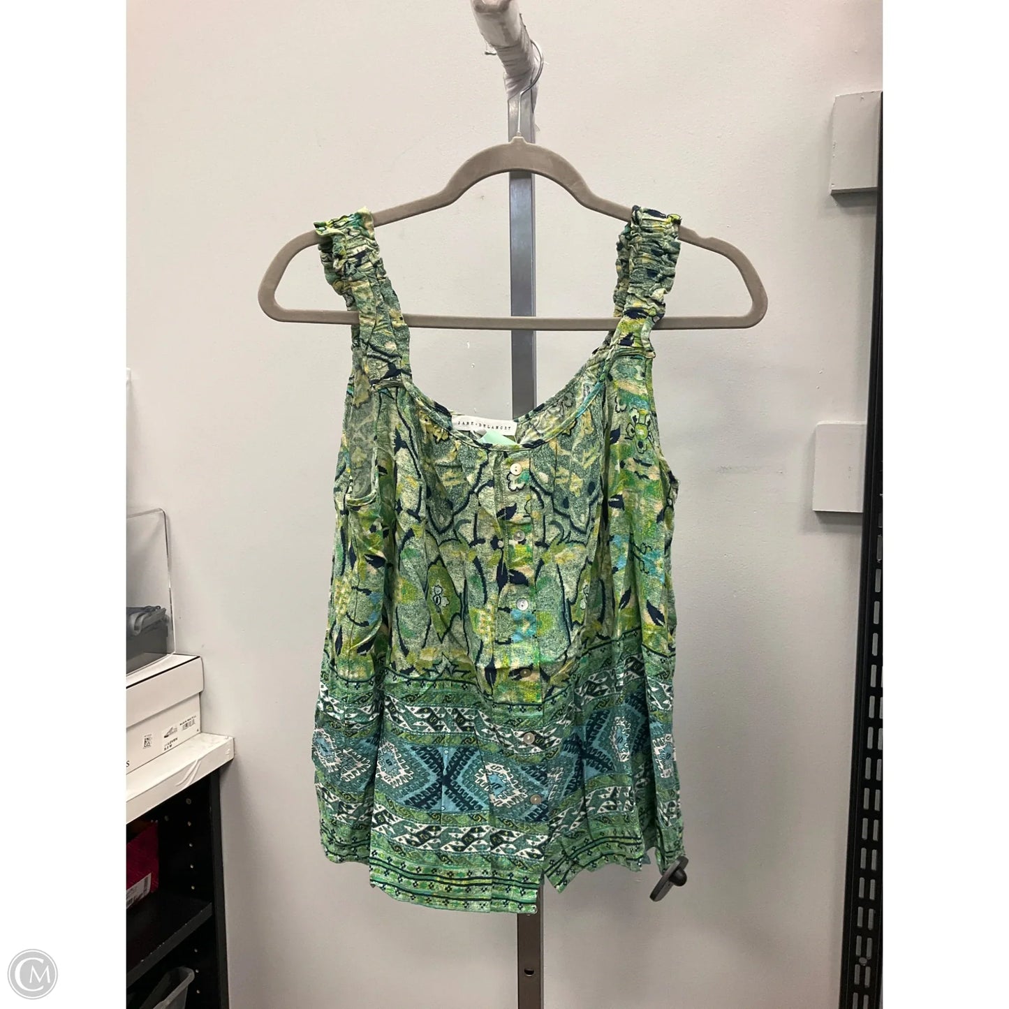 Top Sleeveless By Jane And Delancey In Green, Size: L