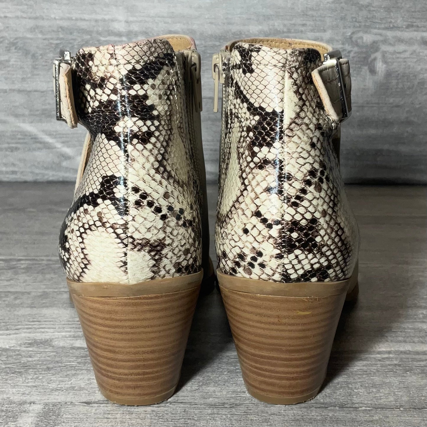 Boots Ankle Heels By Cmc In Snakeskin Print, Size: 8