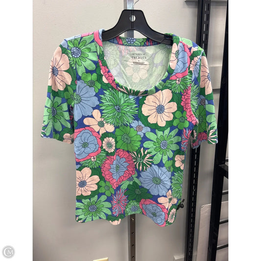 Top Short Sleeve By Talbots In Green & Pink, Size: M