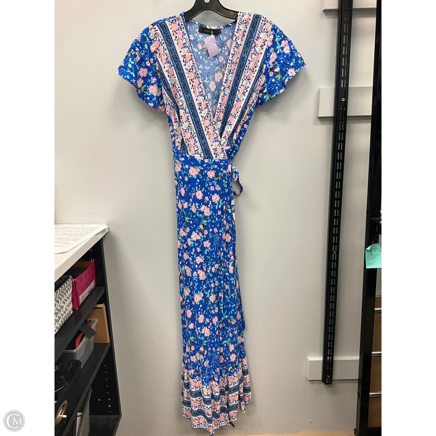 Dress Casual Maxi By Clothes Mentor In Blue & Pink, Size: M