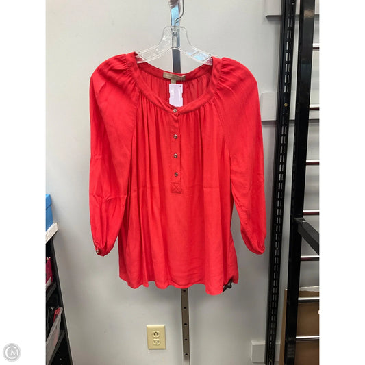 Top Long Sleeve By Banana Republic In Orange, Size: S