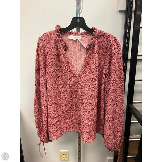 Top Long Sleeve By Loft In Pink, Size: L