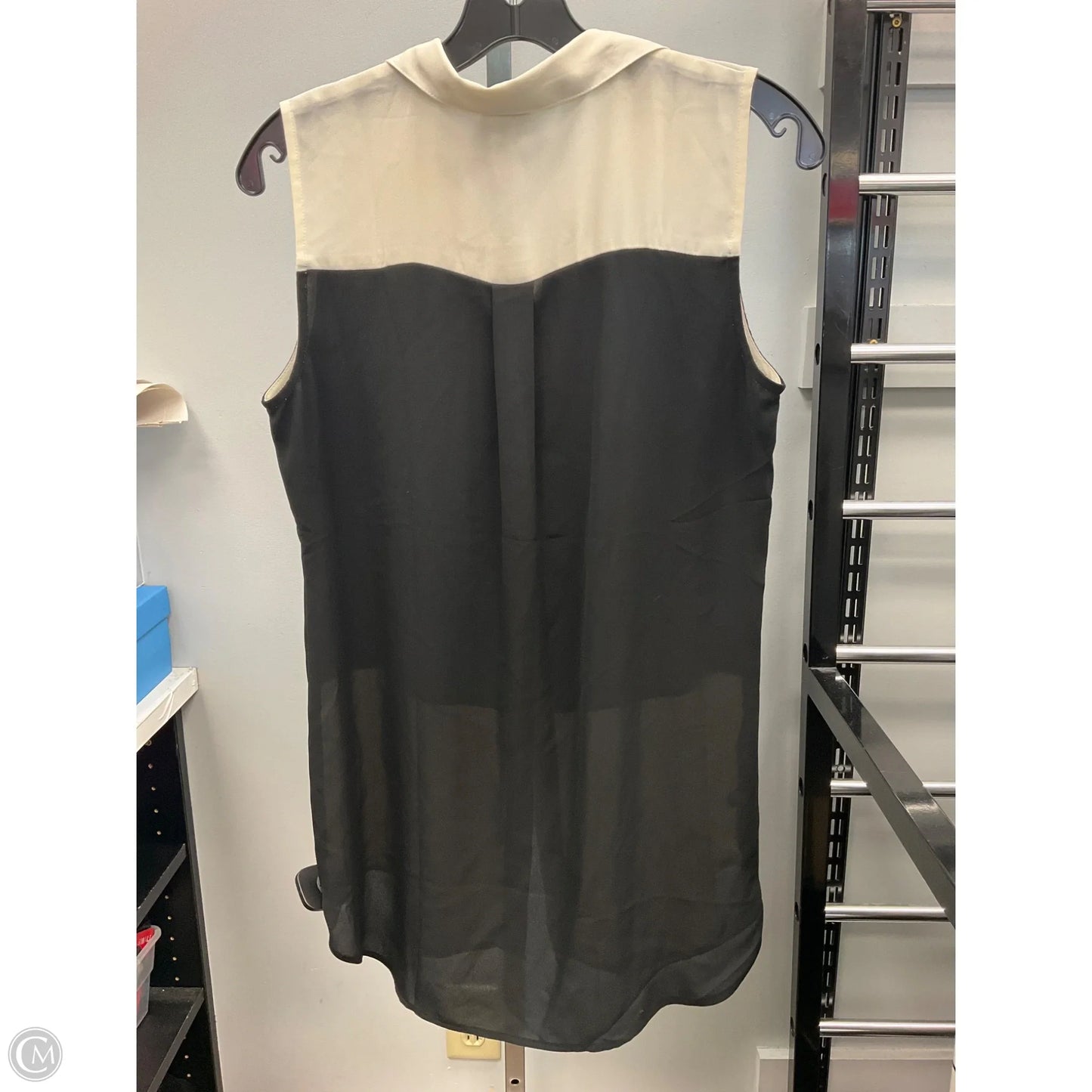 Top Sleeveless By Ann Taylor In Black & Cream, Size: S