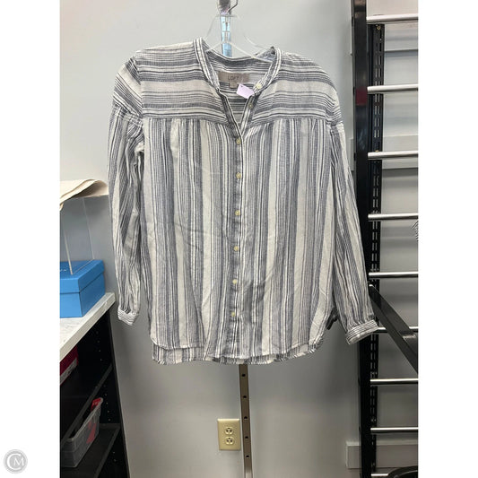 Top Long Sleeve By Loft In Blue & White, Size: S