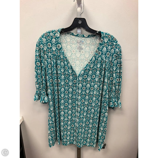 Top Short Sleeve By Croft And Barrow In Teal, Size: Xxl