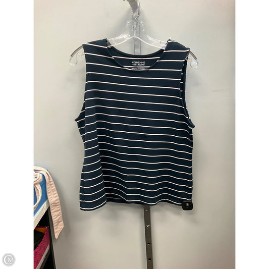Top Sleeveless By Adrienne Vittadini In Striped Pattern, Size: Xl