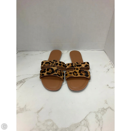 Sandals Flats By J. Crew In Animal Print, Size: 10