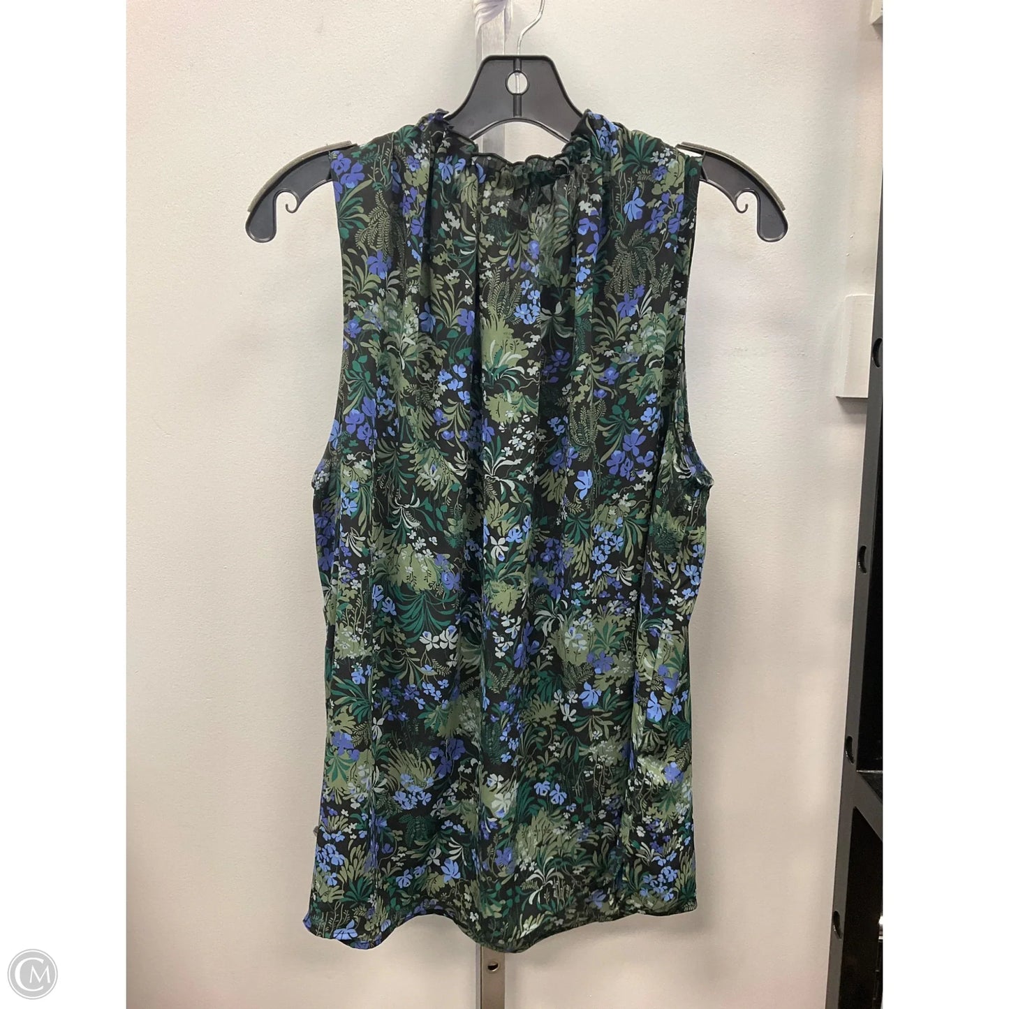Top Sleeveless By Ann Taylor In Black & Green, Size: Xl
