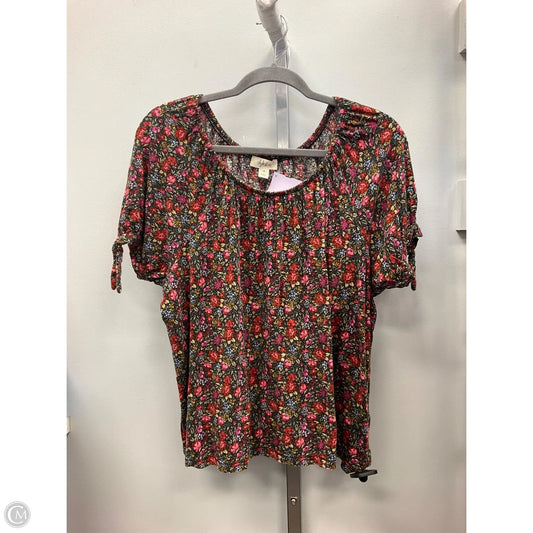 Top Short Sleeve By Style And Company In Floral Print, Size: 1x