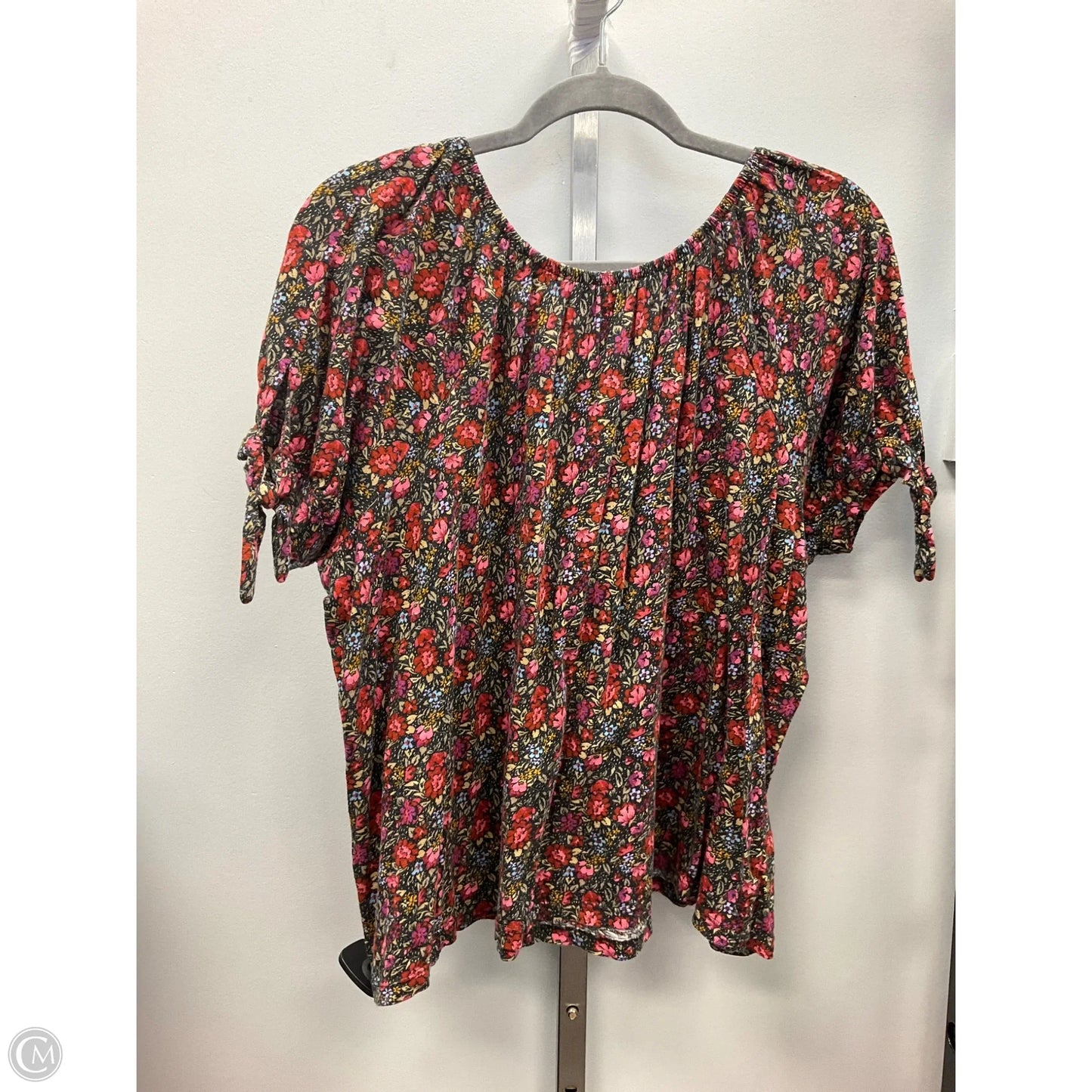 Top Short Sleeve By Style And Company In Floral Print, Size: 1x