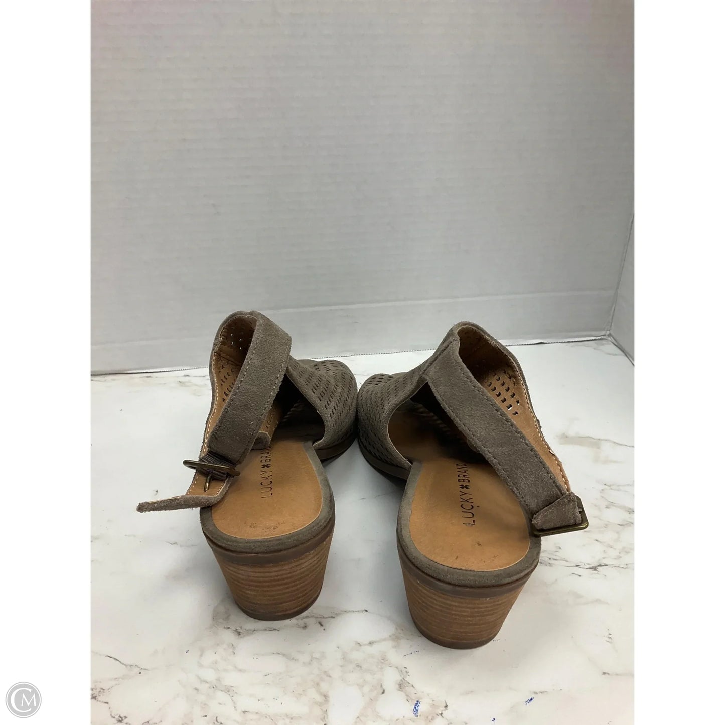 Shoes Heels Block By Lucky Brand In Grey, Size: 9