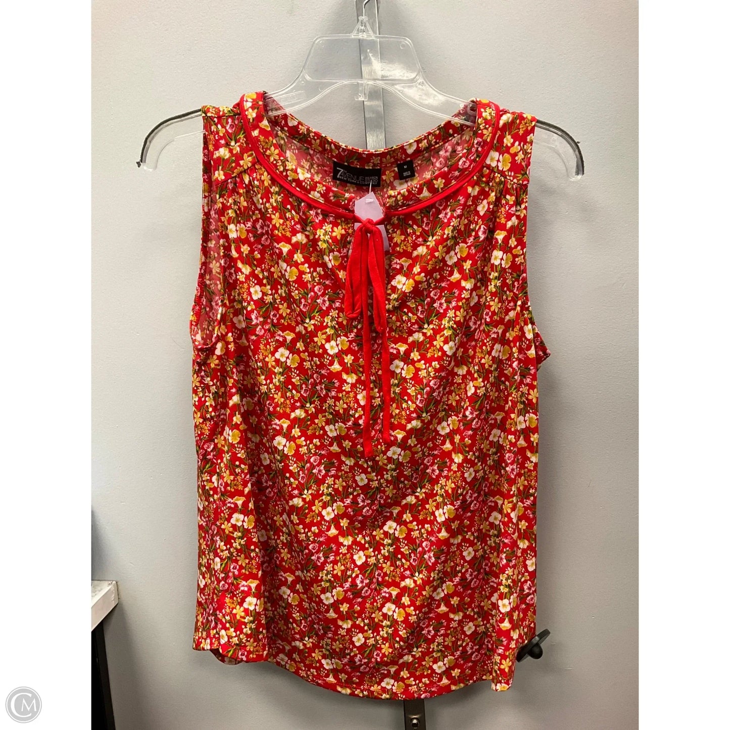 Top Sleeveless By New York And Co In Red & Yellow, Size: M