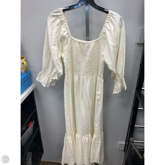 Dress Casual Midi By Clothes Mentor In Cream, Size: L