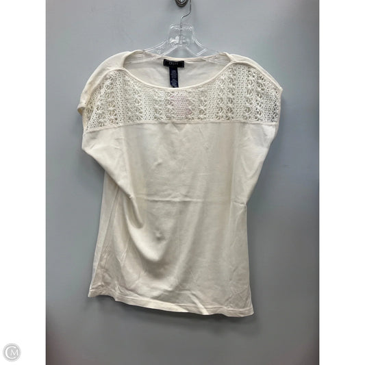 Top Short Sleeve By Chaps In Cream, Size: L
