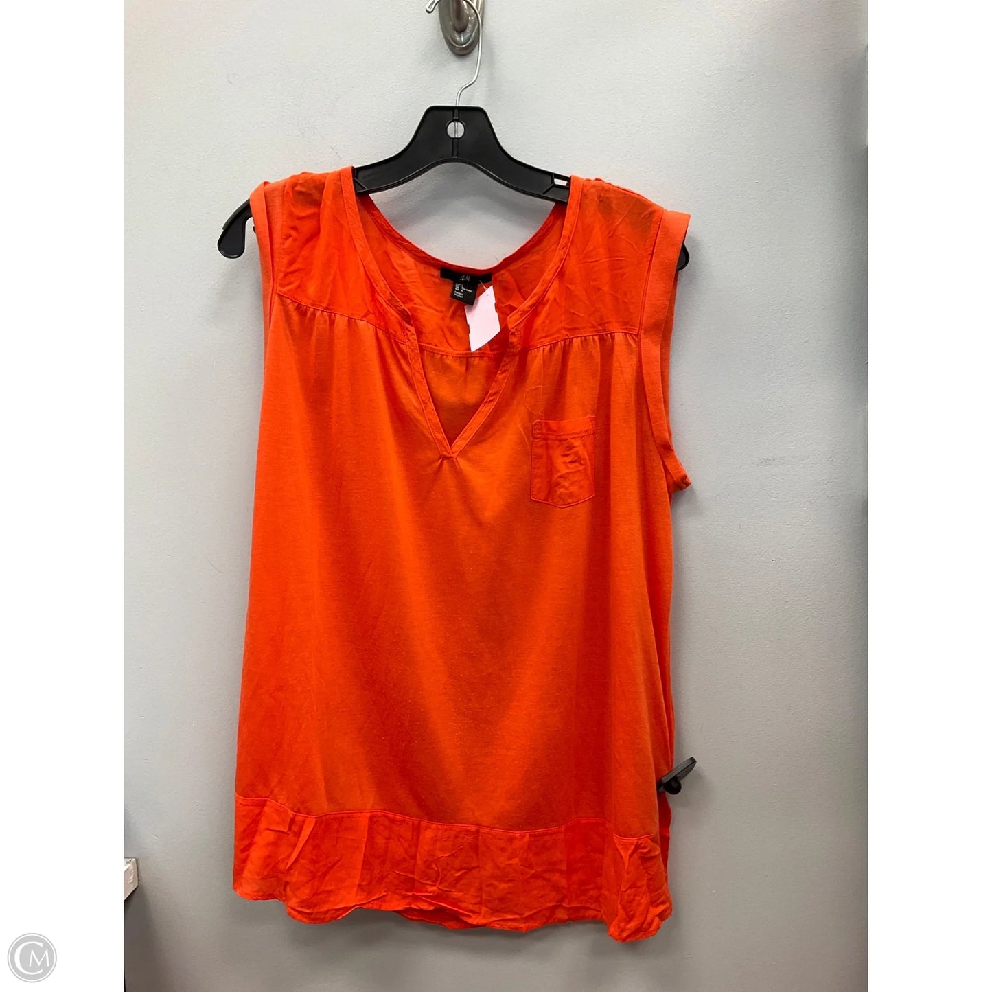 Top Sleeveless By H&m In Orange, Size: L