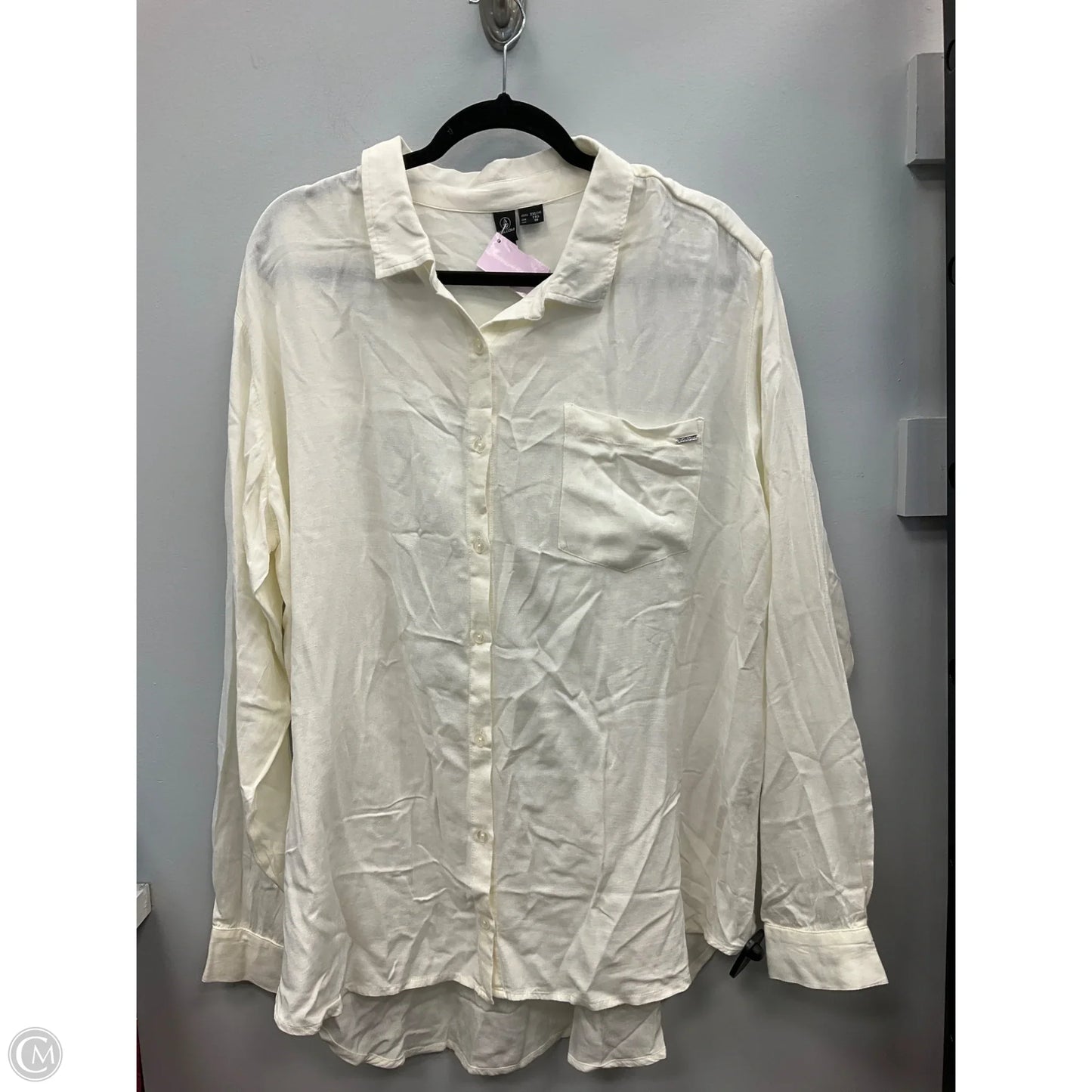 Top Long Sleeve By Volcom In Cream, Size: Xxl