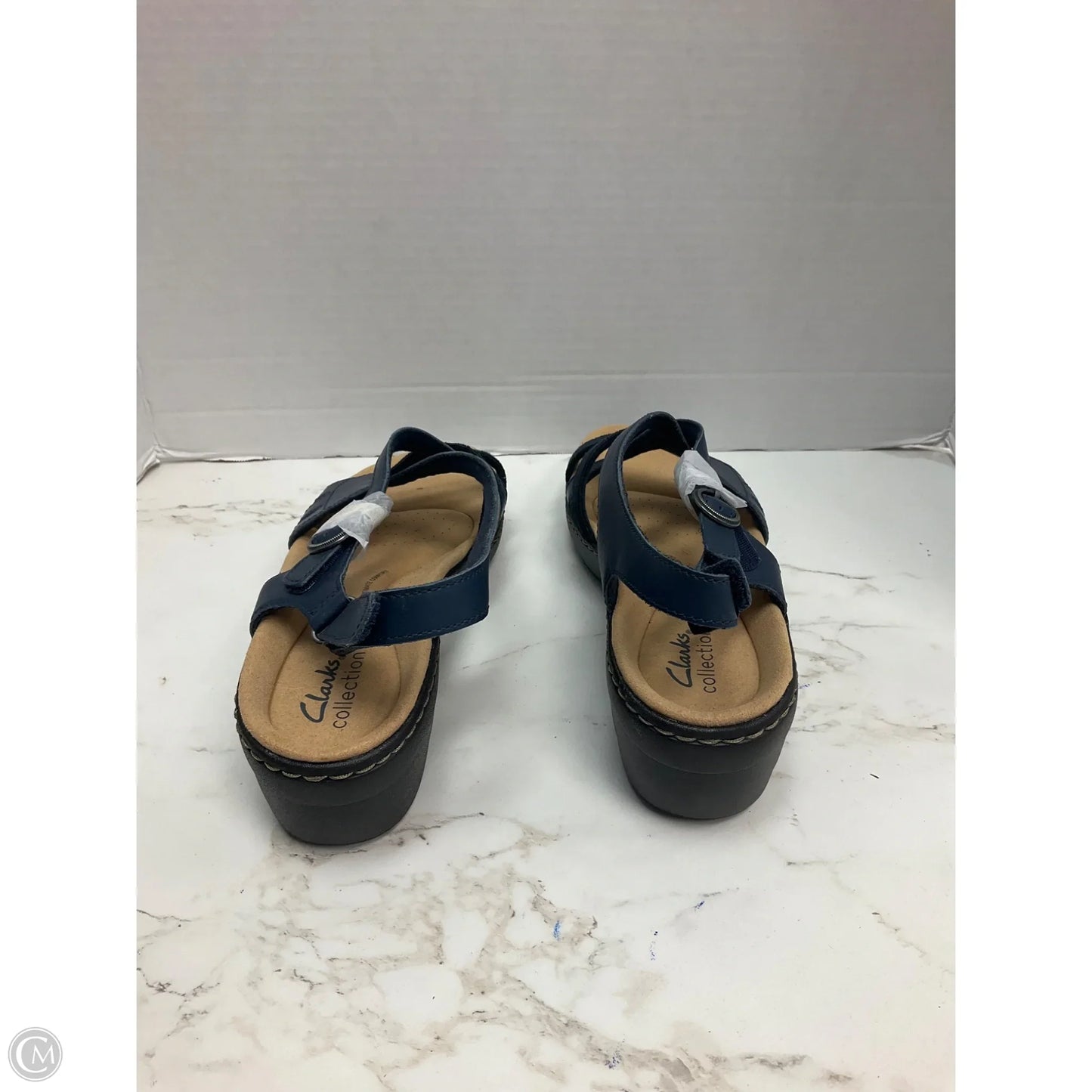 Sandals Heels Block By Clarks In Blue, Size: 9.5