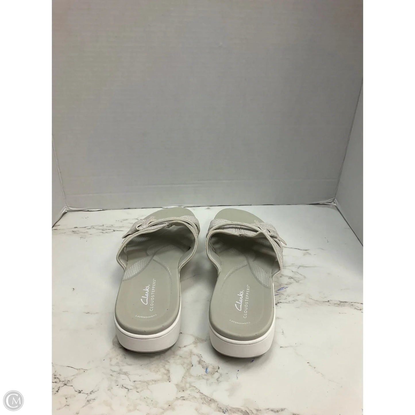 Sandals Heels Wedge By Clarks In Grey, Size: 9