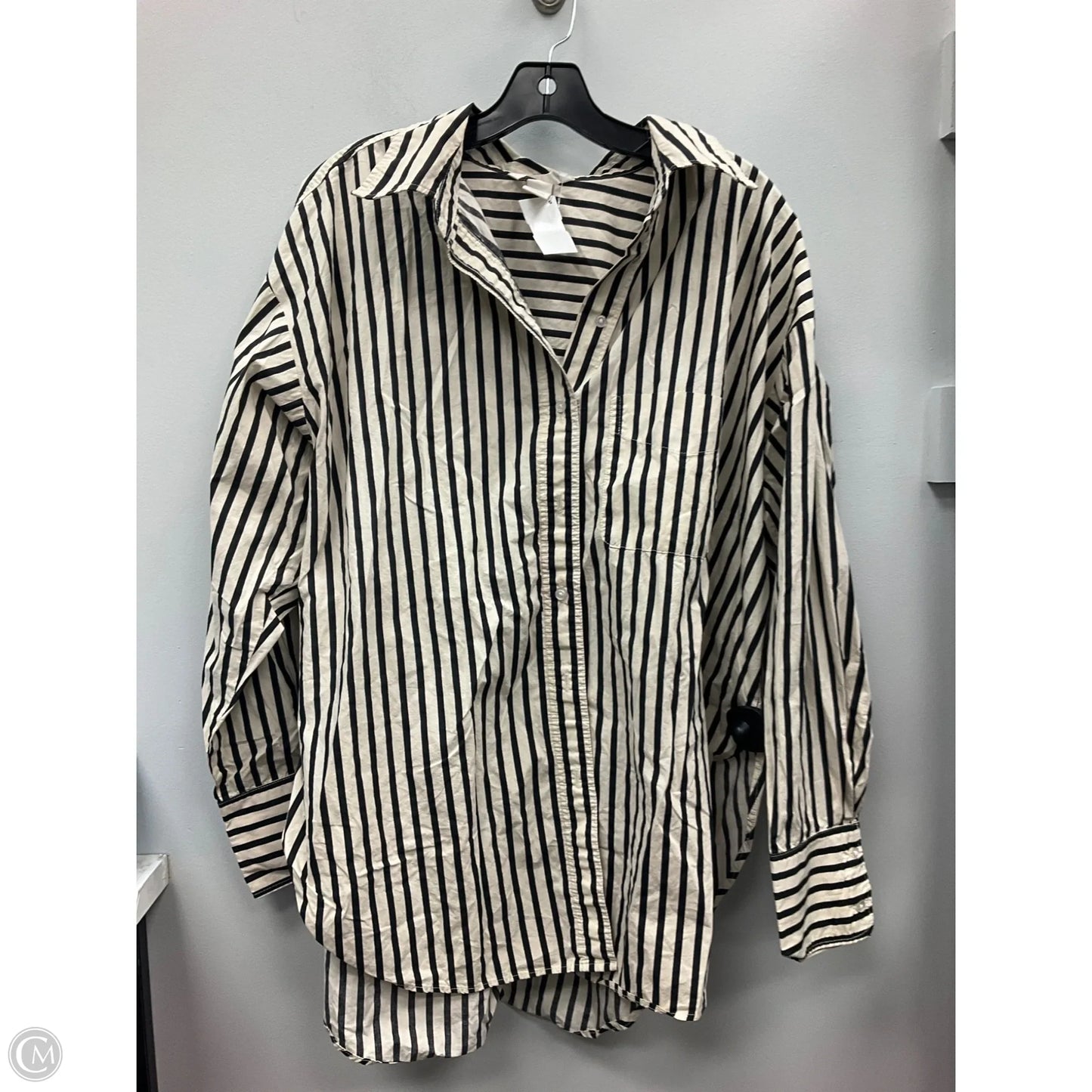 Top Long Sleeve By H&m In Striped Pattern, Size: L