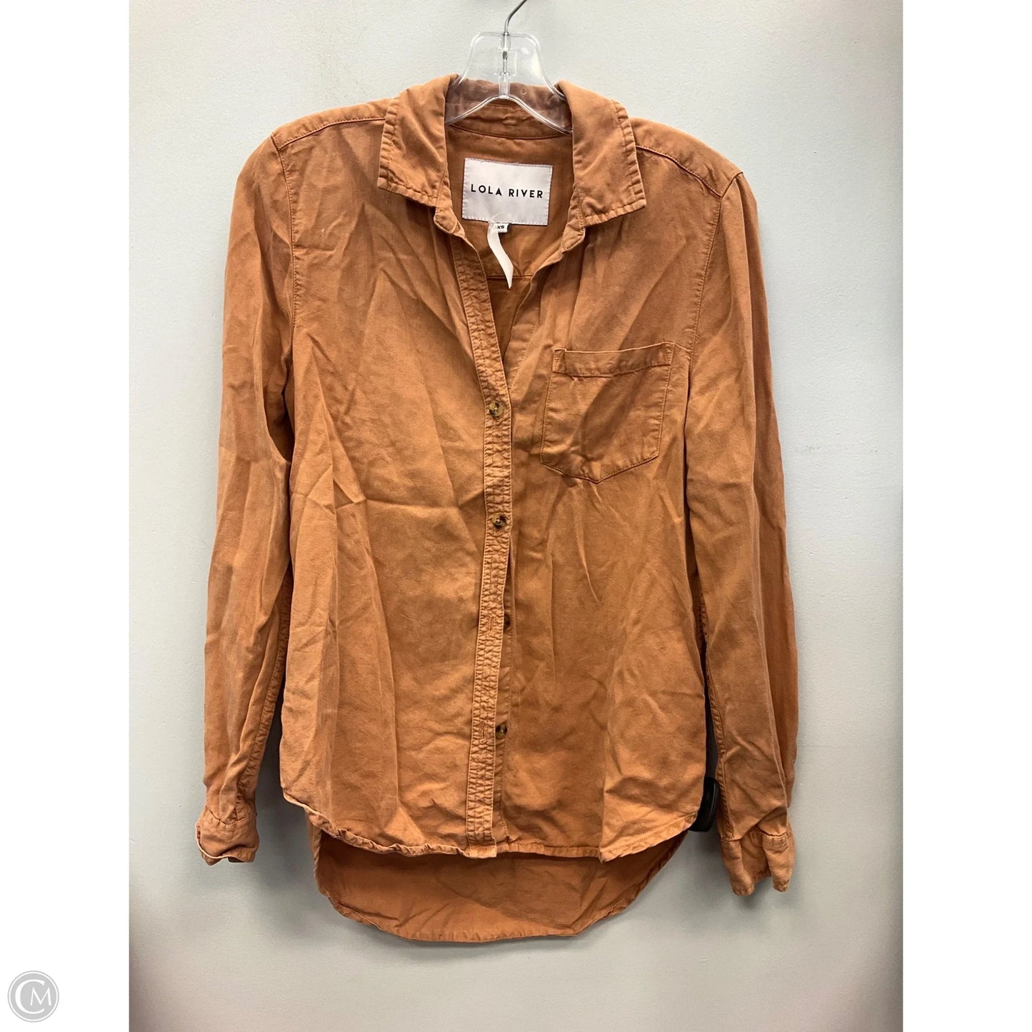 Top Long Sleeve By Lola River In Orange, Size: Xs