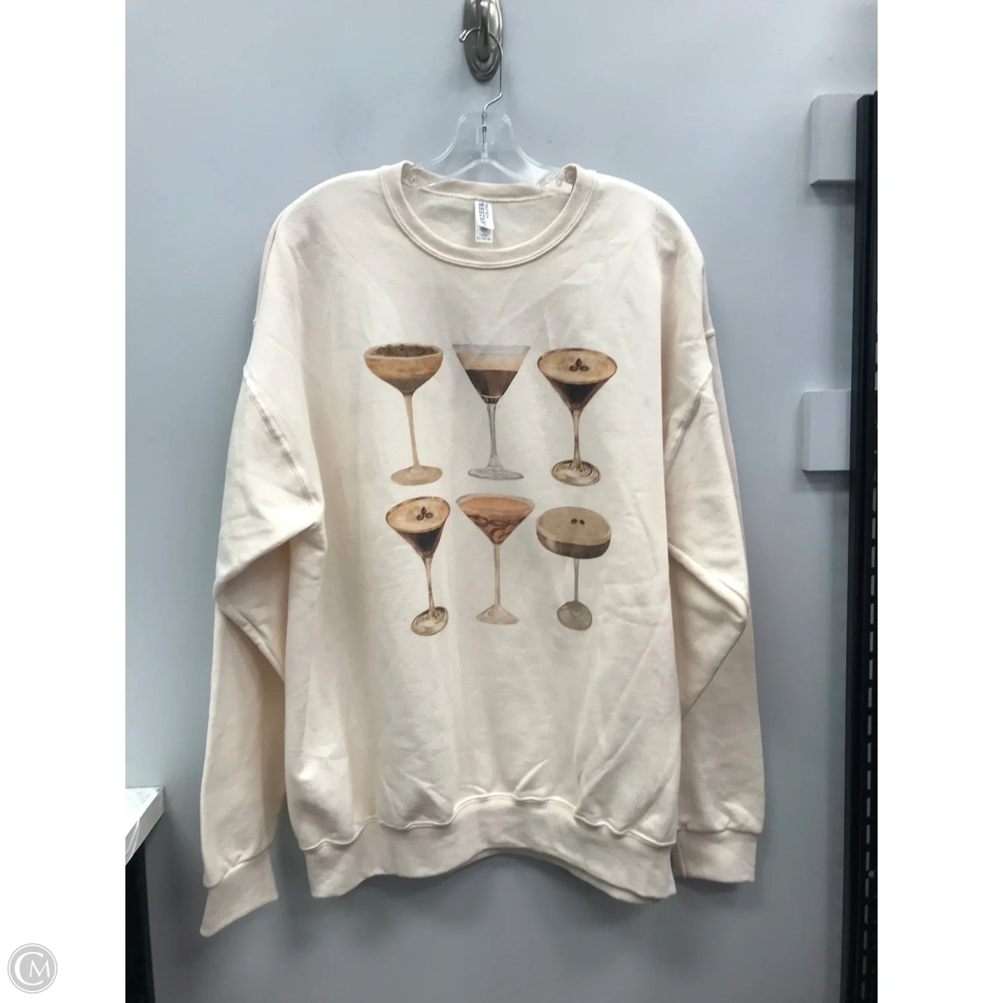 Sweatshirt Crewneck By Clothes Mentor In Cream, Size: Xl