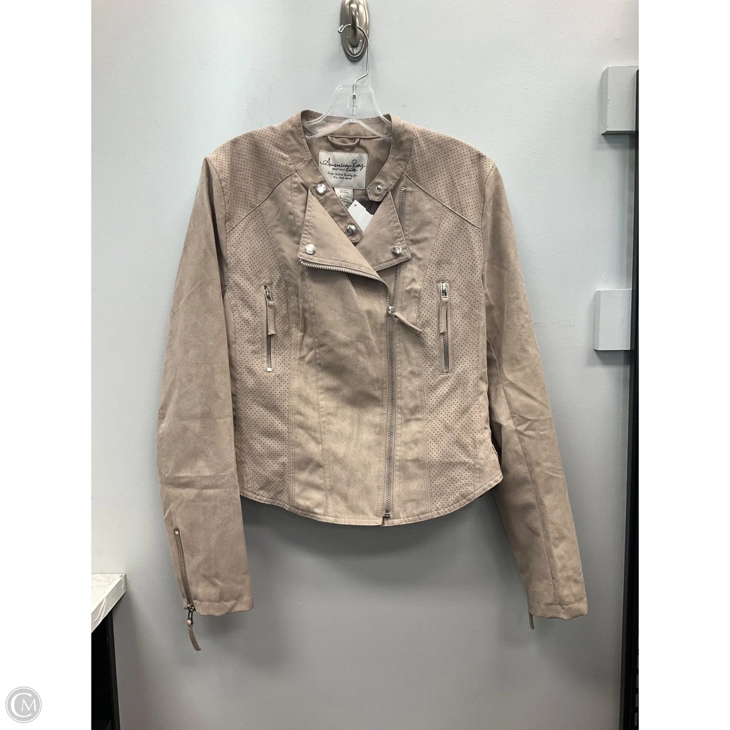 Jacket Moto By American Rag In Tan, Size: Xl