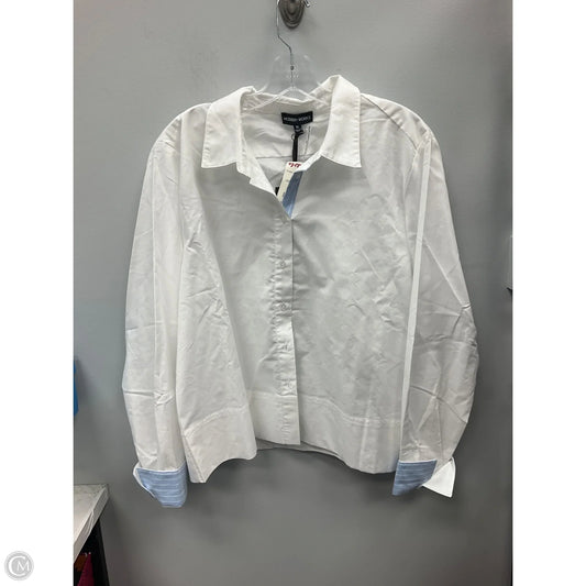 Top Long Sleeve By Modern Works In Blue & White, Size: Xl