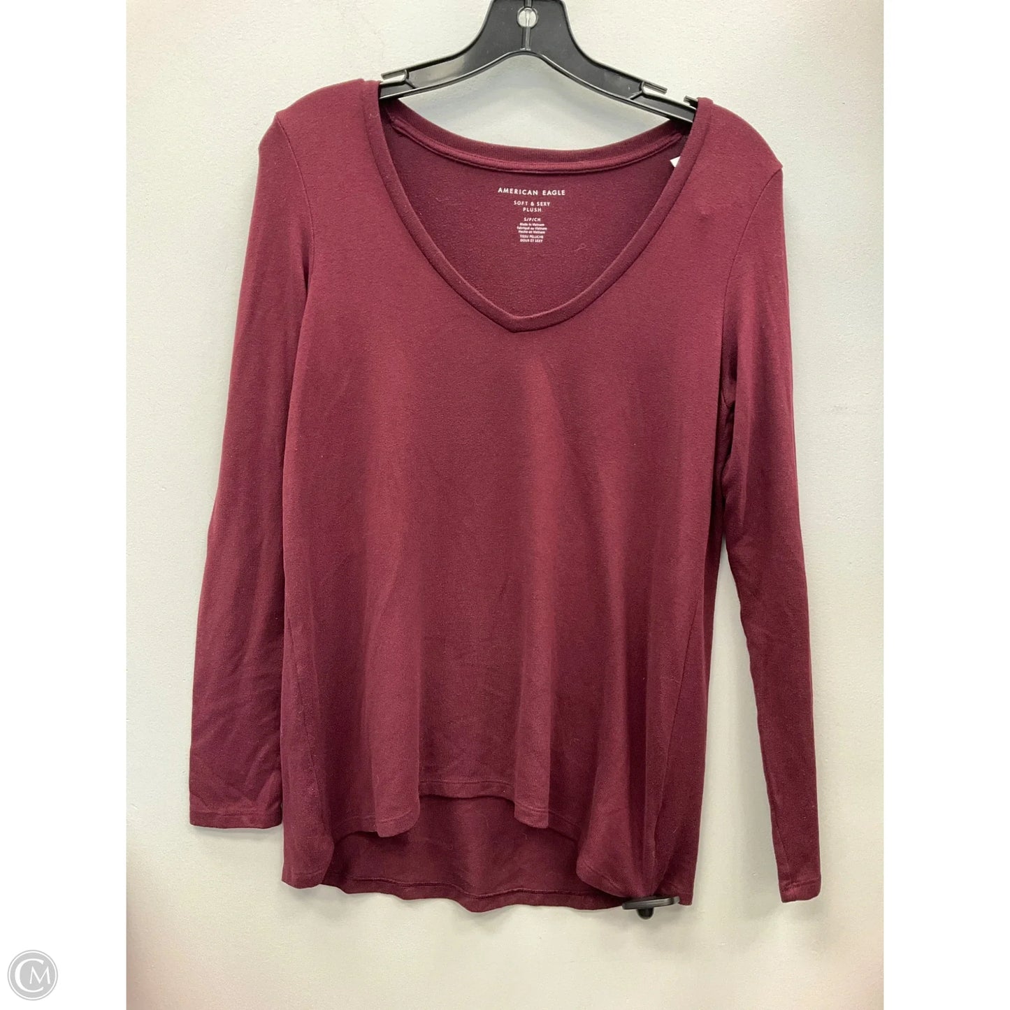 Top Long Sleeve Basic By America In Maroon, Size: S