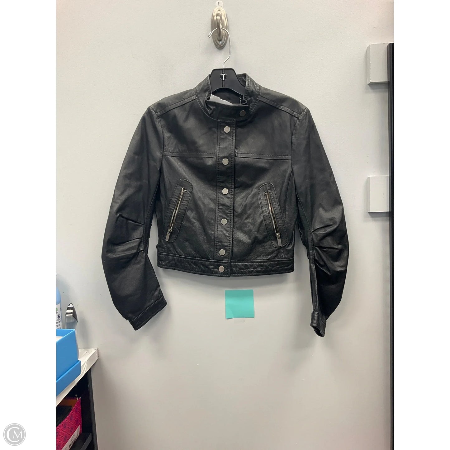 Jacket Leather By Bcbgmaxazria In Black, Size: Xs