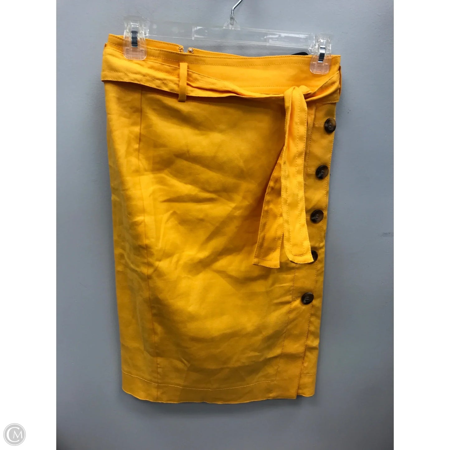 Skirt Midi By Ann Taylor In Yellow Denim, Size: 0