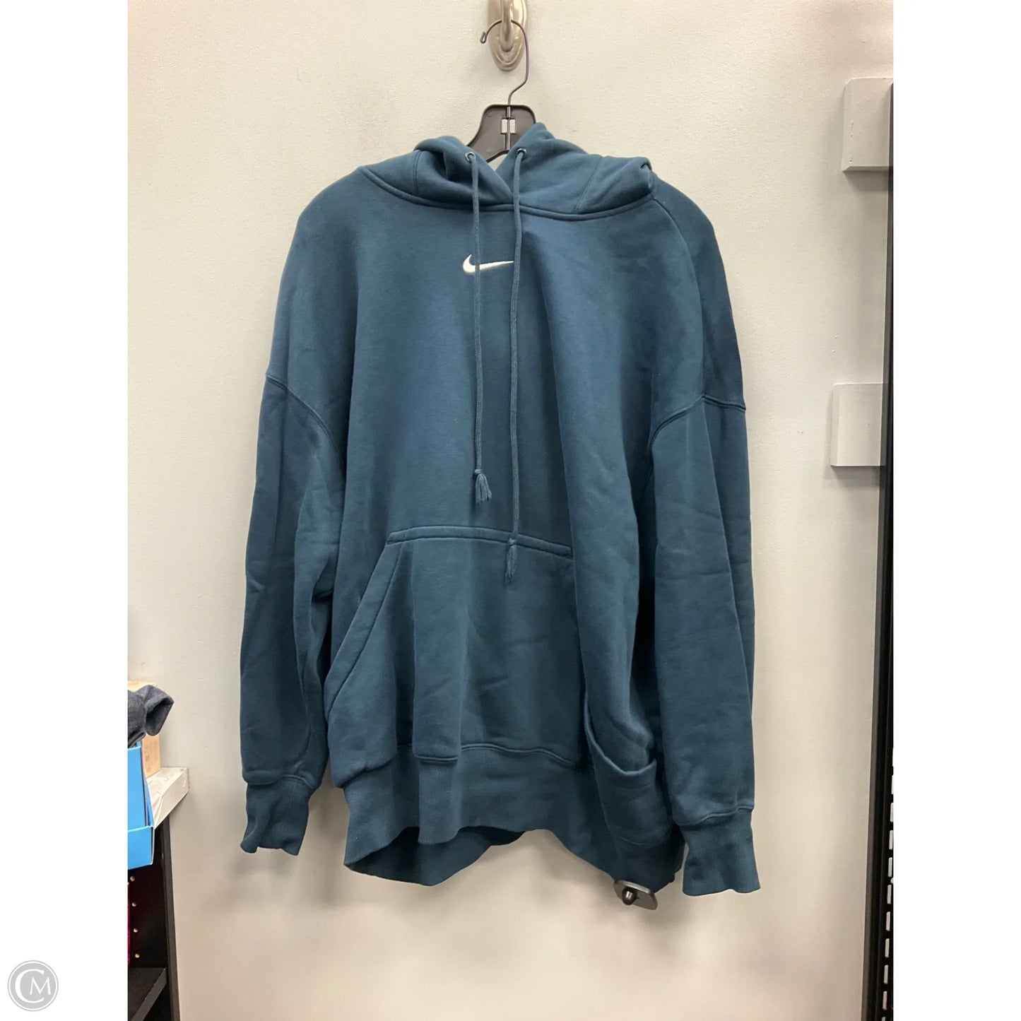 Sweatshirt Hoodie By Nike In Teal, Size: Xl