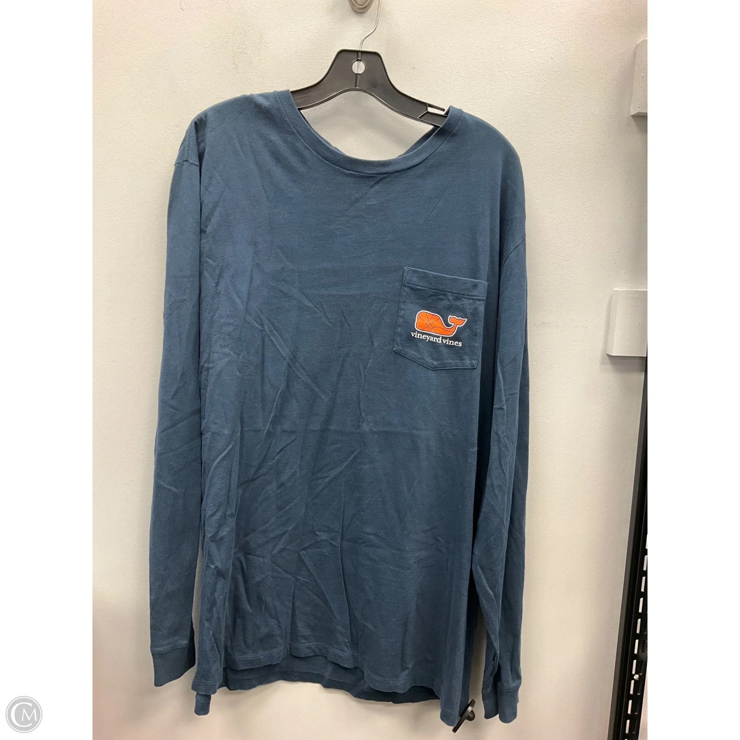Top Long Sleeve By Vineyard Vines In Blue & Orange, Size: Xl