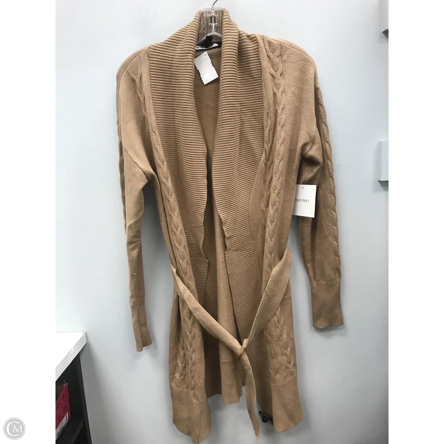 Sweater Cardigan By Ellen Tracy In Brown, Size: S
