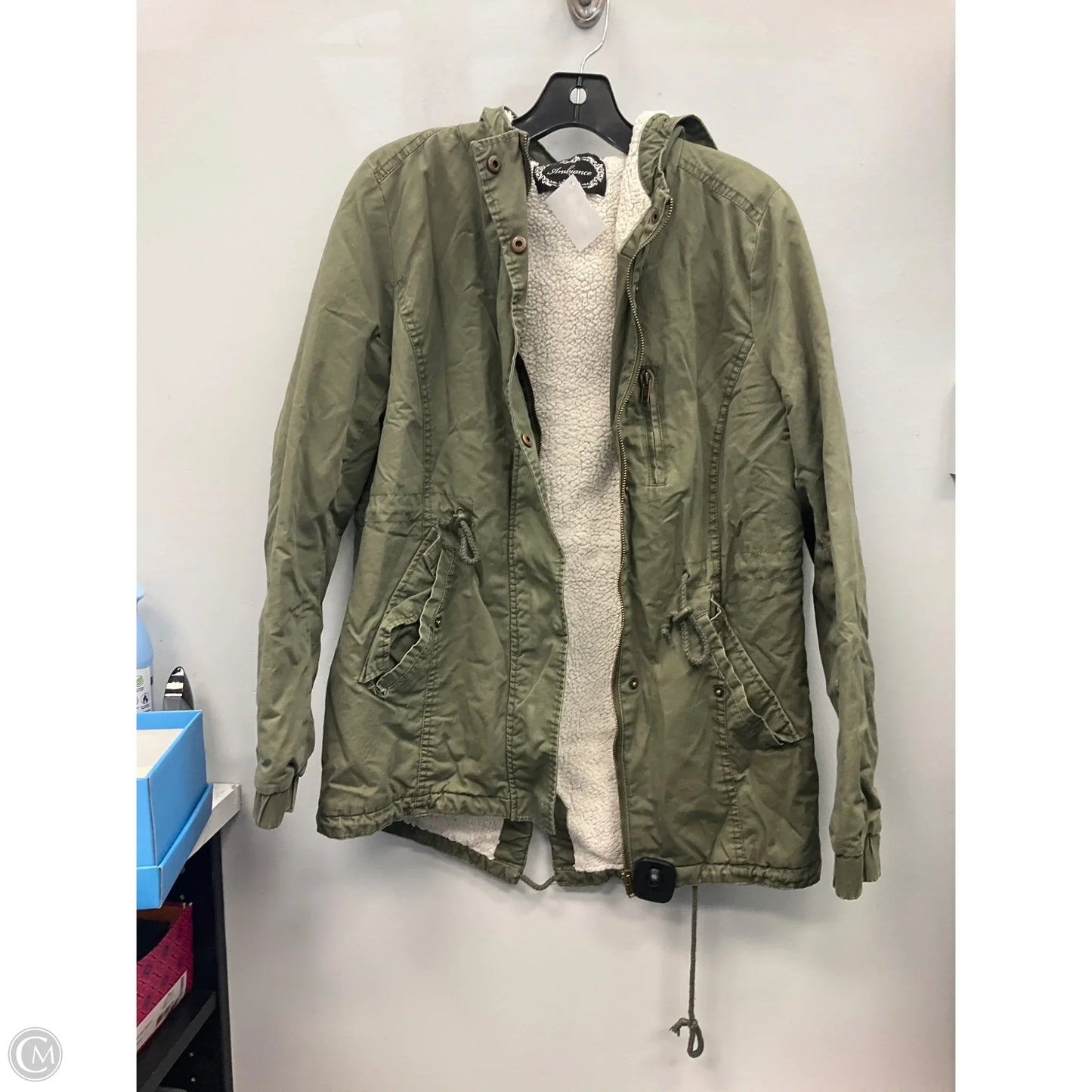 Jacket Faux Fur & Sherpa By Ambiance Apparel In Green, Size: S