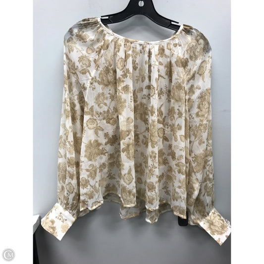 Top Long Sleeve By Old Navy In Tan & White, Size: Xl