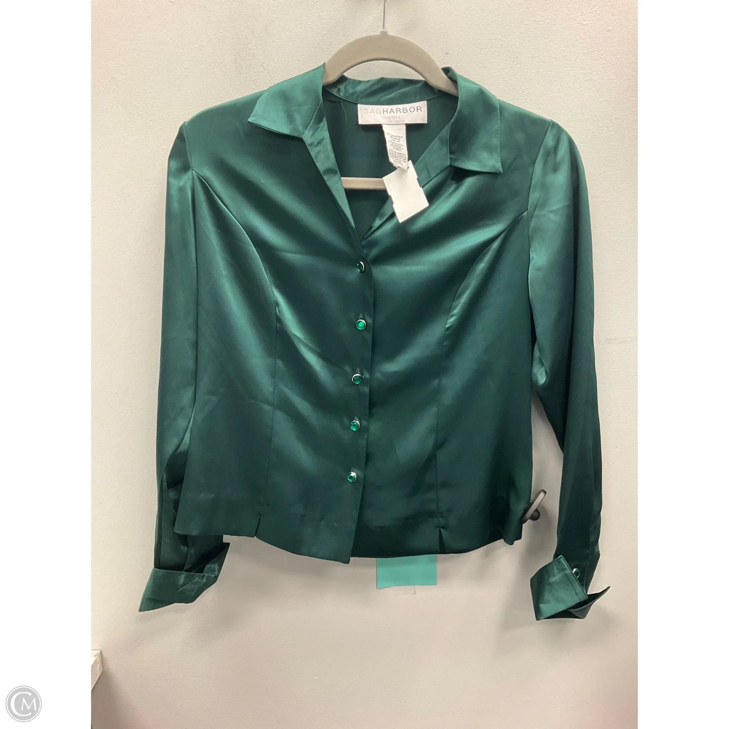 Top Long Sleeve By Sag Harbor In Green, Size: 4p