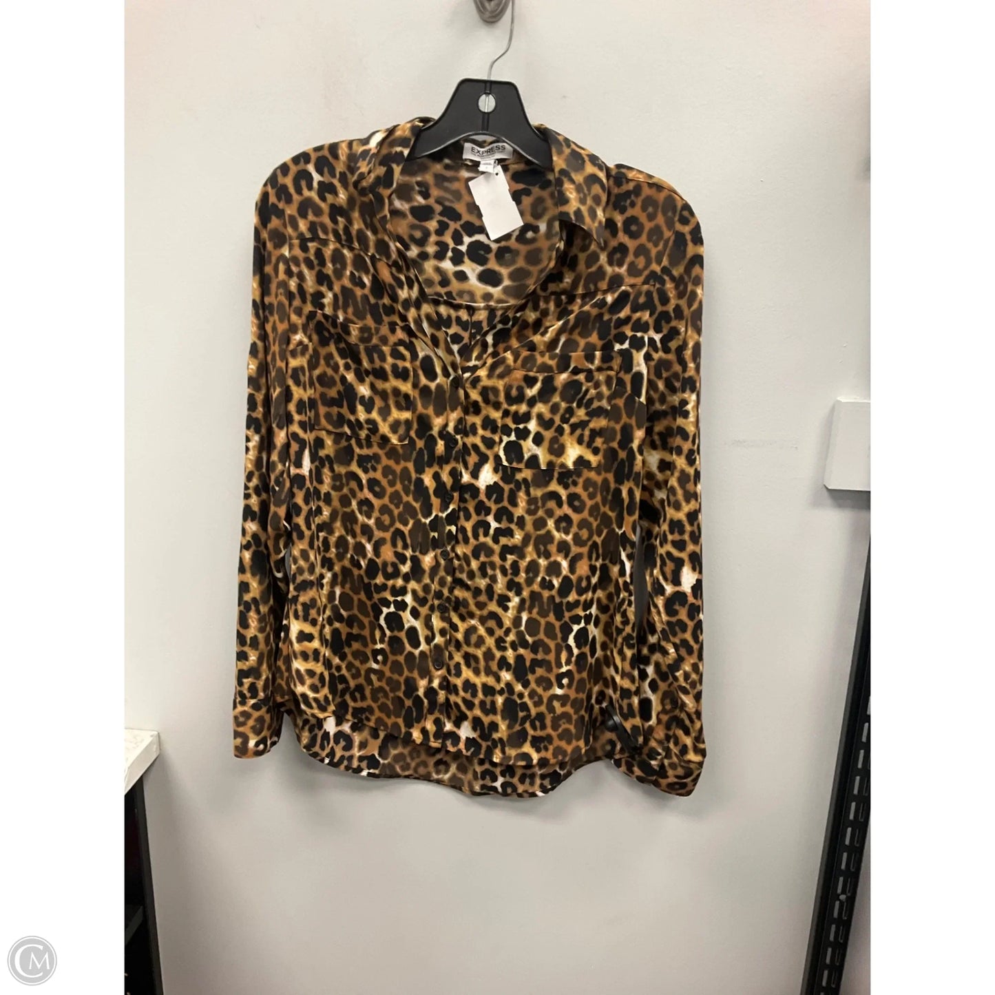 Top Long Sleeve By Express In Animal Print, Size: S