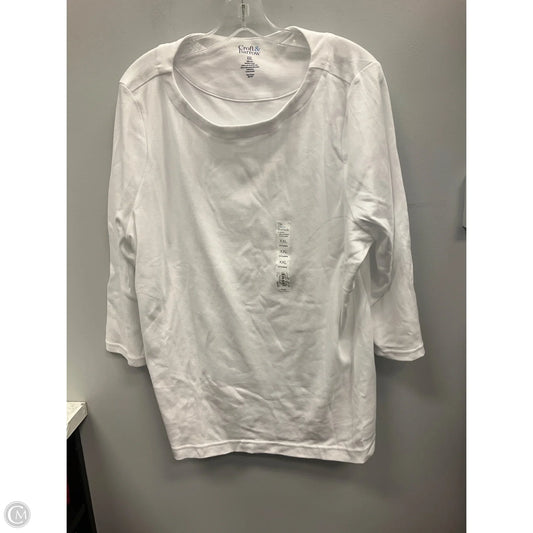 Top 3/4 Sleeve By Croft And Barrow In White, Size: Xxl
