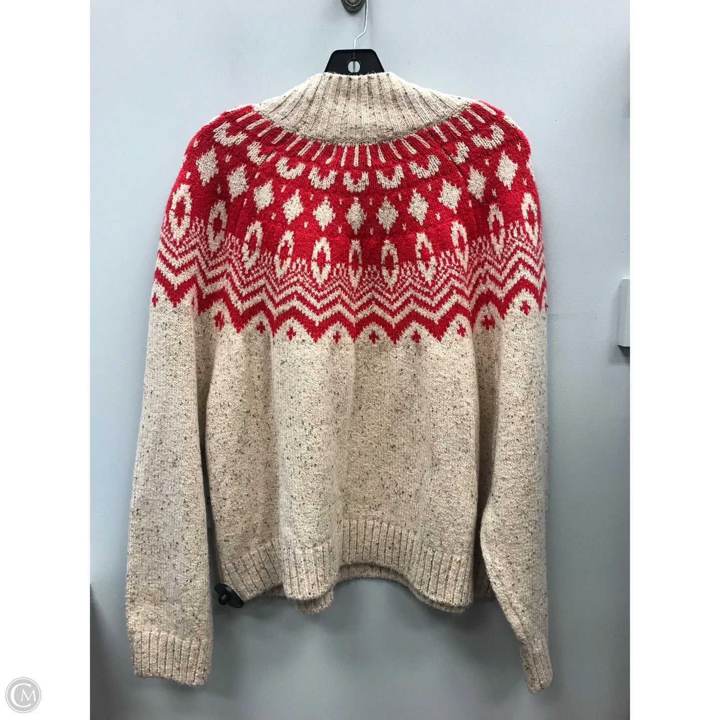 Sweater By Old Navy In Cream & Red, Size: Xl