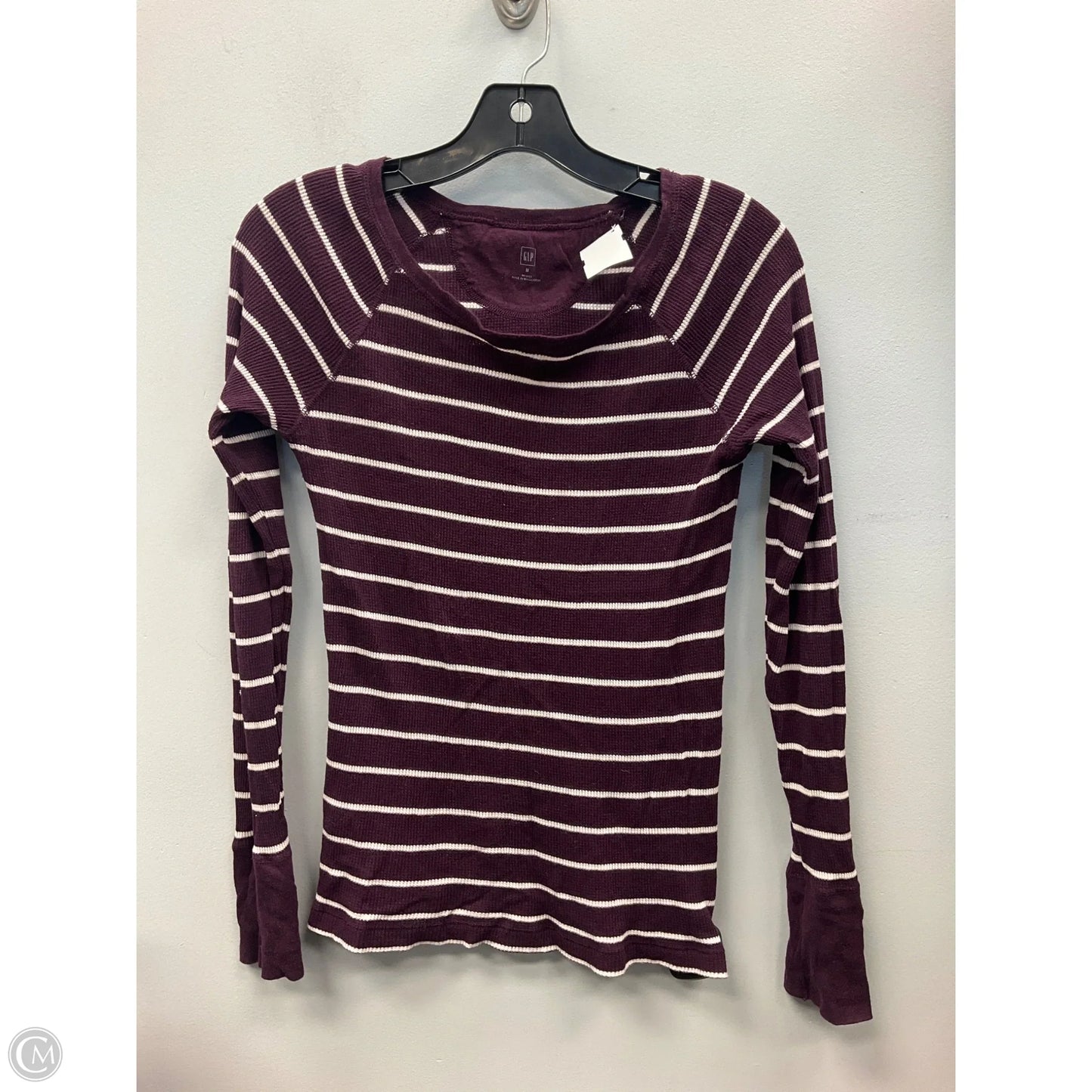 Top Long Sleeve By Gap In Striped Pattern, Size: M
