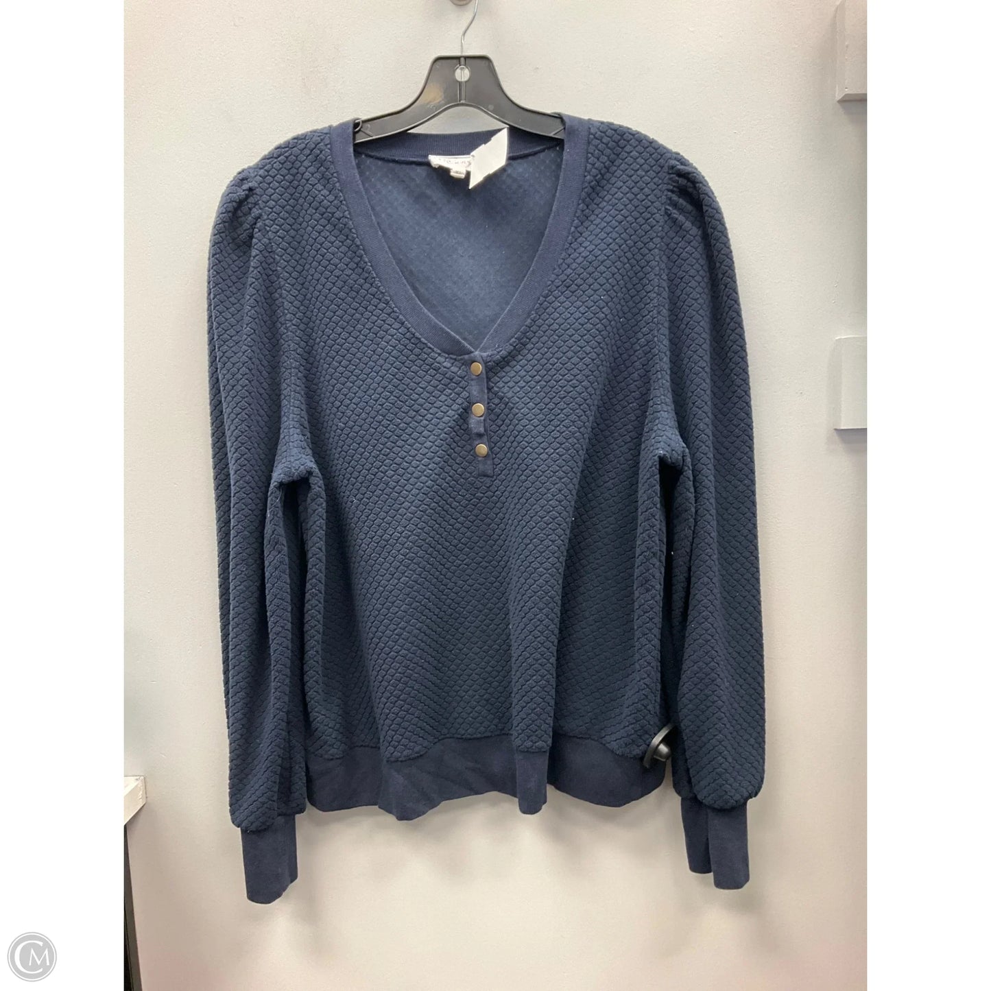 Top Long Sleeve By Clothes Mentor In Navy, Size: Xl