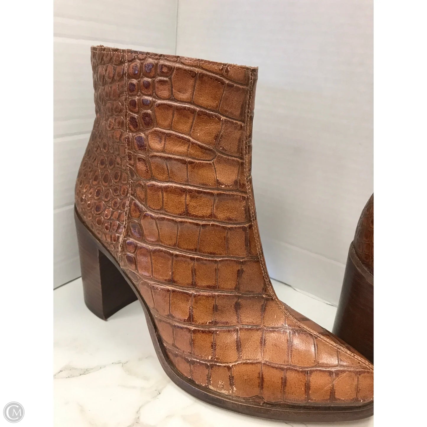 Boots Ankle Heels By Vince Camuto In Snakeskin Print, Size: 8.5
