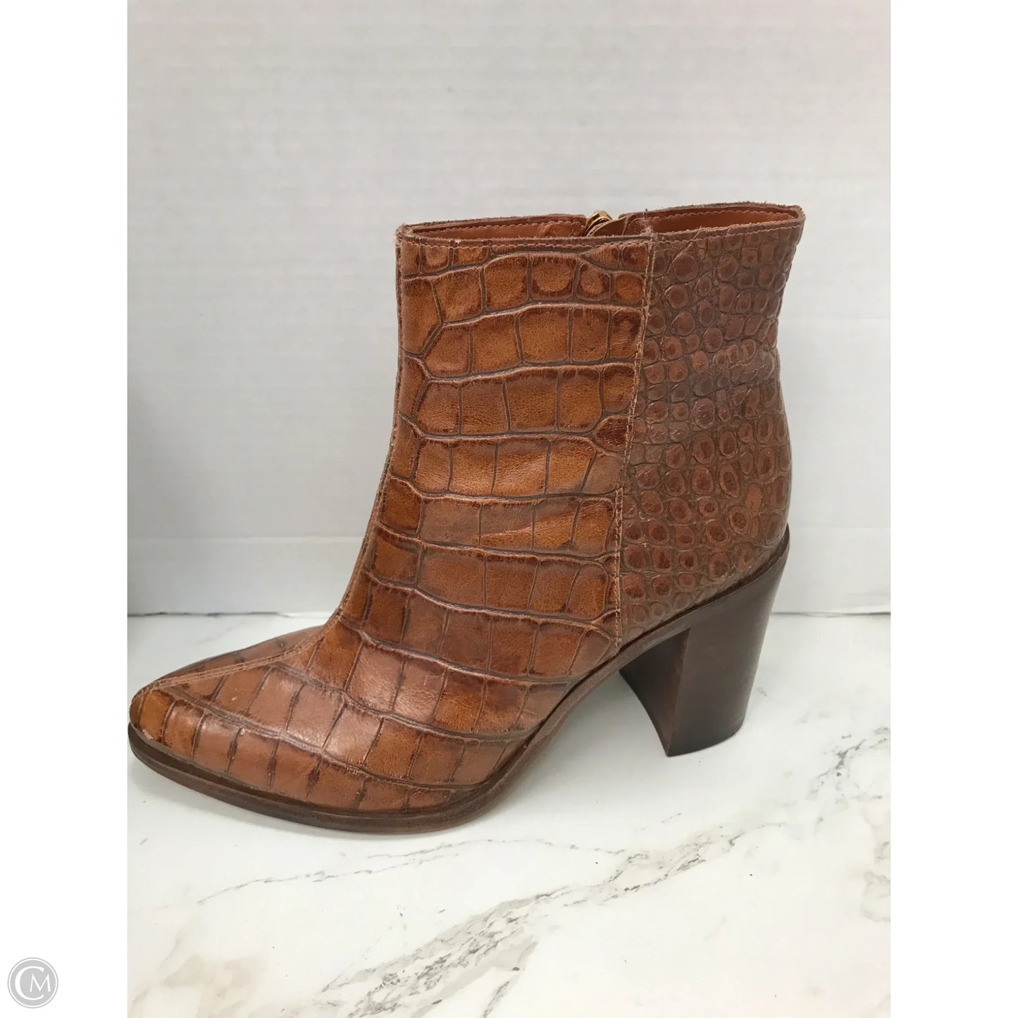 Boots Ankle Heels By Vince Camuto In Snakeskin Print, Size: 8.5
