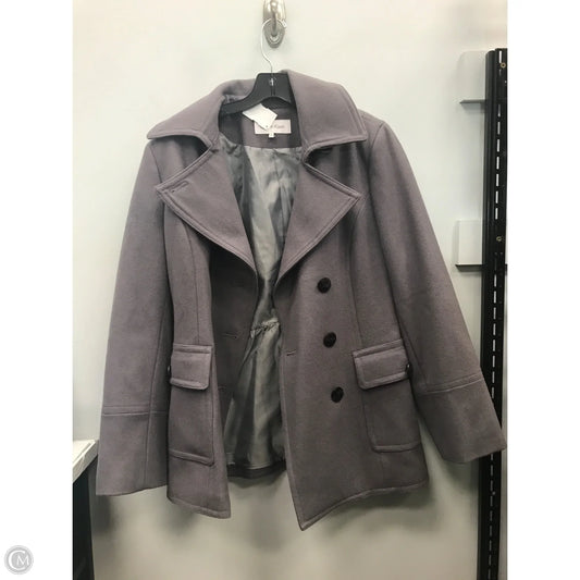 Coat Wool By Calvin Klein In Purple, Size: 12