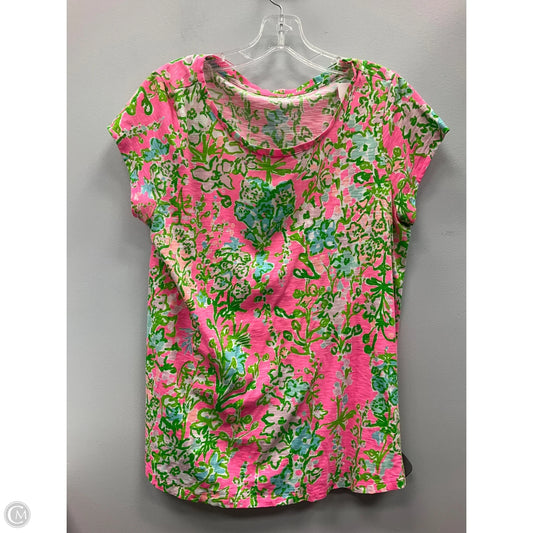 Top Sleeveless Designer By Lilly Pulitzer In Green & Pink, Size: L