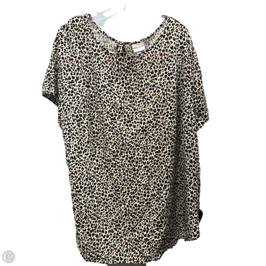 Top Short Sleeve By Ava & Viv In Animal Print, Size: 2x
