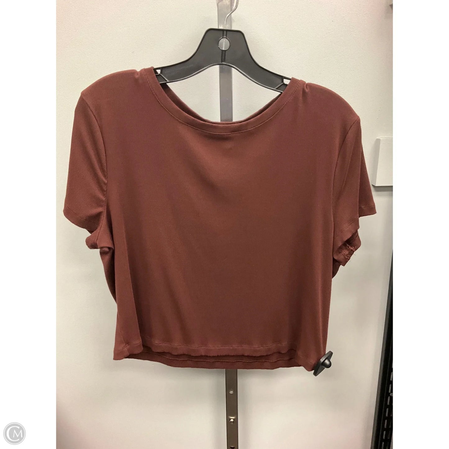 Top Short Sleeve By Express In Brown, Size: Xl