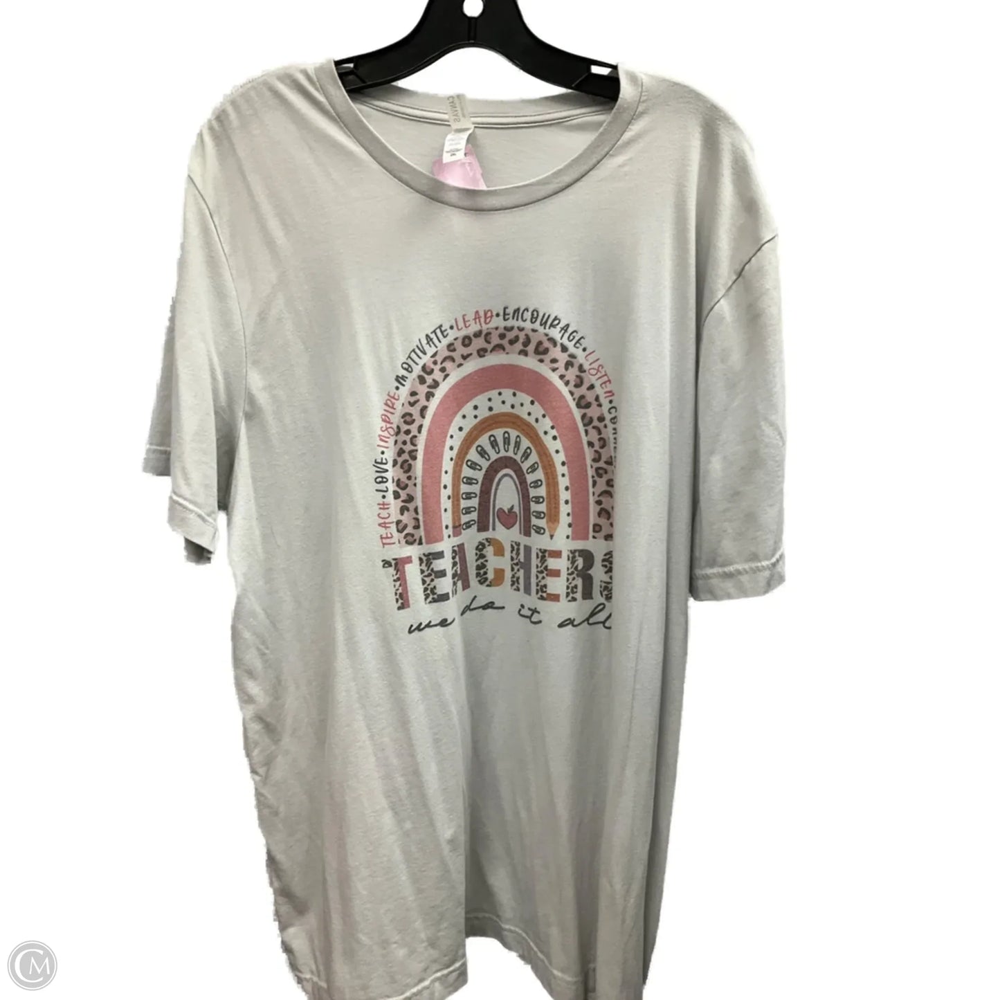 Top Short Sleeve By Bella + Canvas In Grey, Size: 2x