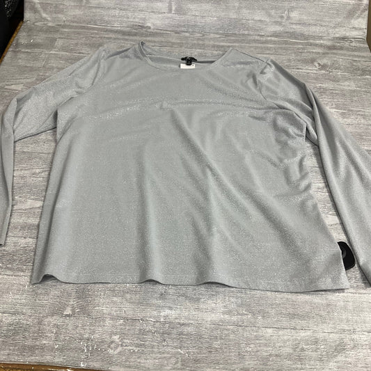 Top Long Sleeve By Talbots In Silver, Size: 1x