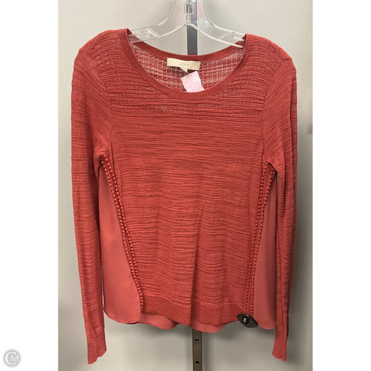 Top Long Sleeve By Loft In Orange, Size: Xxs